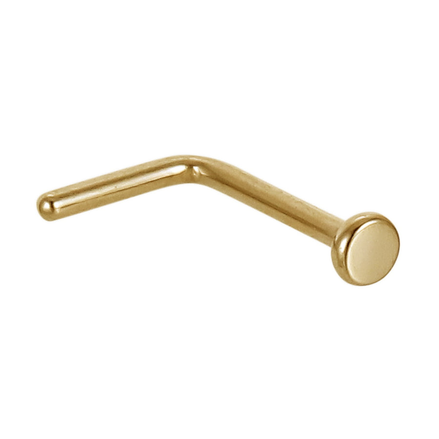 ABBN02 G-23 TITANIUM L-SHAPE NOSE STUD WITH ROUND DESIGN
