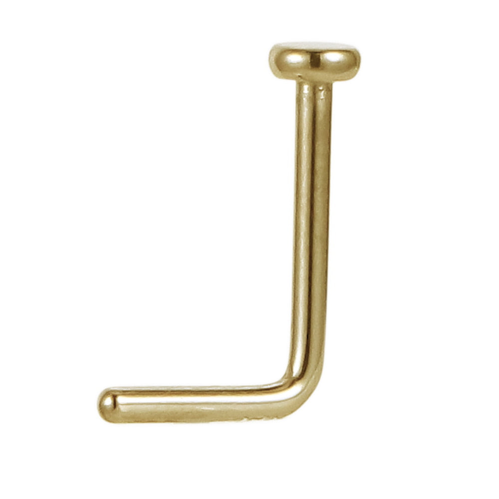 ABBN02 G-23 TITANIUM L-SHAPE NOSE STUD WITH ROUND DESIGN