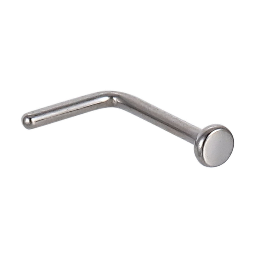 ABBN02 G-23 TITANIUM L-SHAPE NOSE STUD WITH ROUND DESIGN