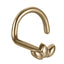 ABBN04 G-23 TITANIUM L-SHAPE NOSE STUD WITH LEAF DESIGN