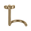 ABBN04 G-23 TITANIUM L-SHAPE NOSE STUD WITH LEAF DESIGN