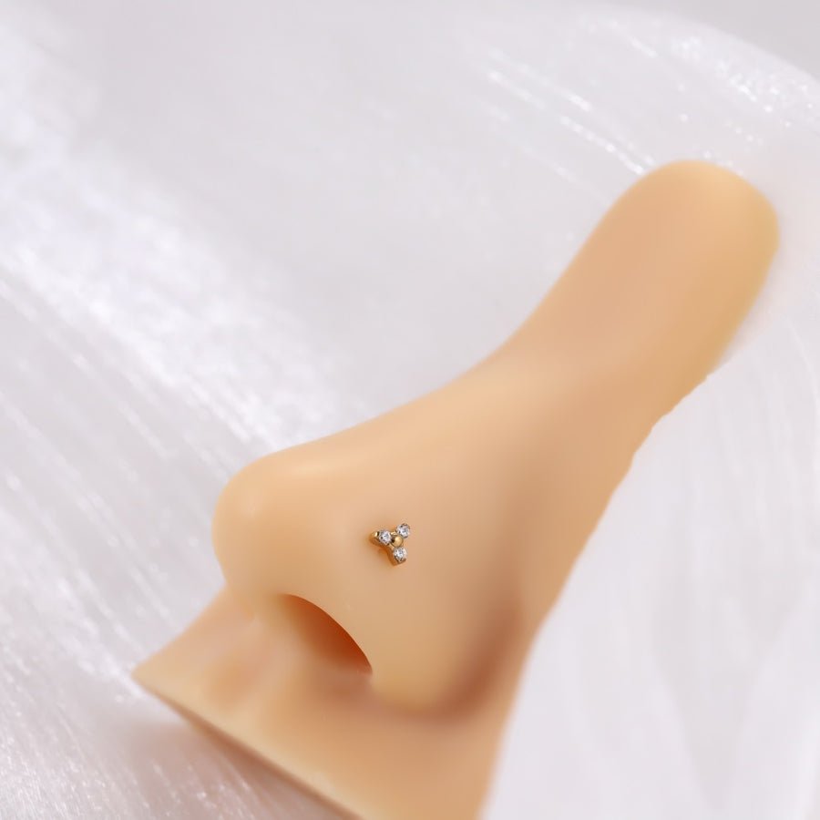 ABBNS01 G-23 TITANIUM L-SHAPE NOSE STUD WITH CZ