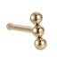 ABN03 G-23 TITANIUM NOSE STUD WITH 3 BALLS DESIGN