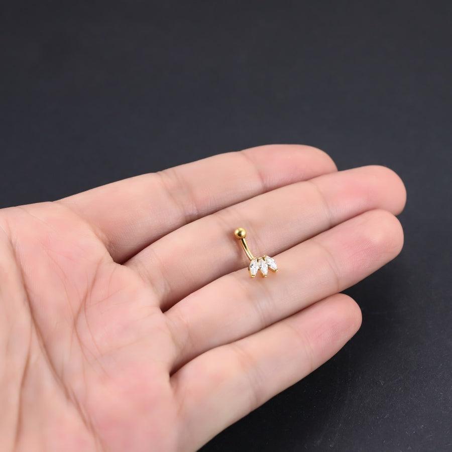 ADBBSS01 G-23 TITANIUM INTERRNAL THREAD EYEBROW WITH CZ