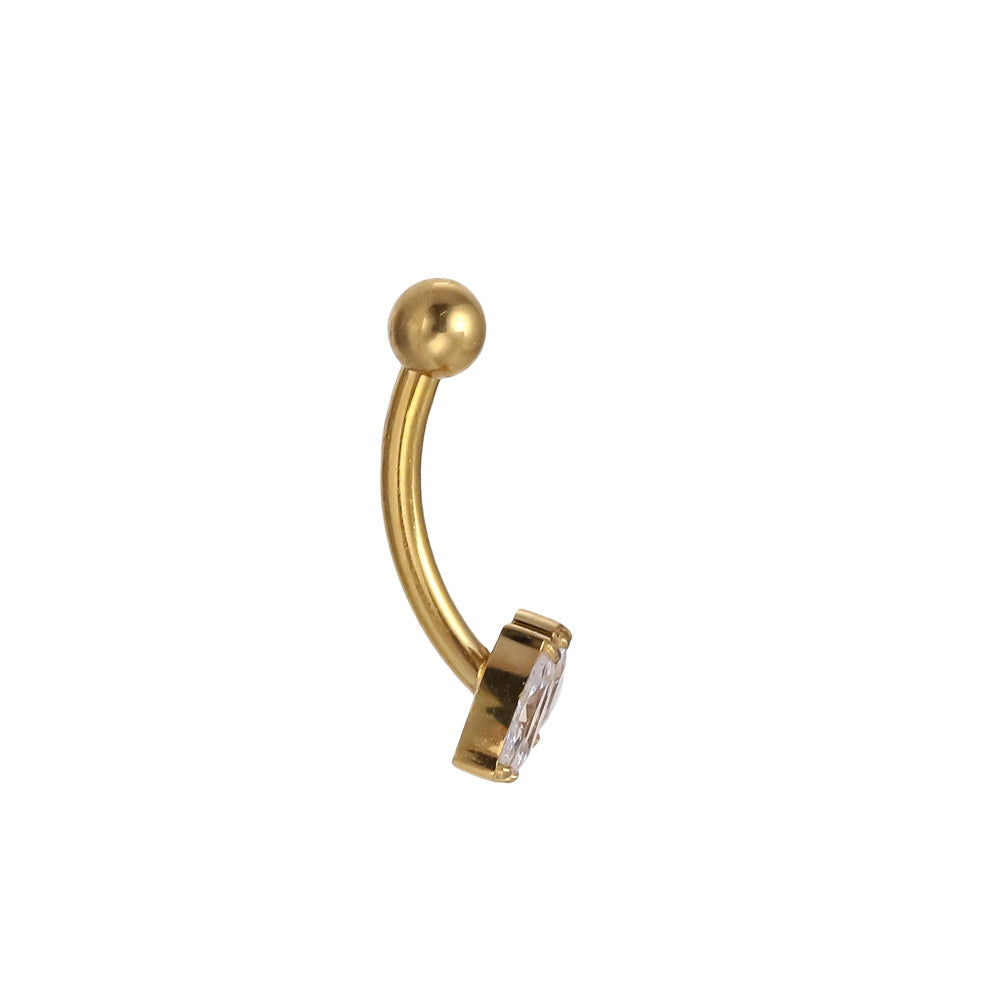 ADBBSS01 G-23 TITANIUM INTERRNAL THREAD EYEBROW WITH CZ