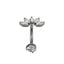 AAB Co G23 titanium internal thread belly bar with CZ leaf design in silver finish
