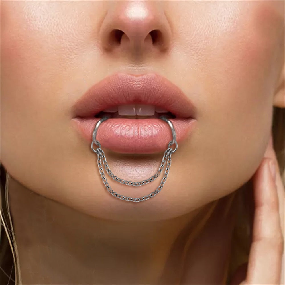 ADCM16 G-23 TITANIUM DOUBLE HINGED BCR WITH CHAIN