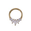 AAB Co G23 titanium hinged BCR with CZ crystal design in 14K gold finish
