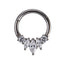 AAB Co G23 titanium hinged BCR with CZ crystal design in silver finish
