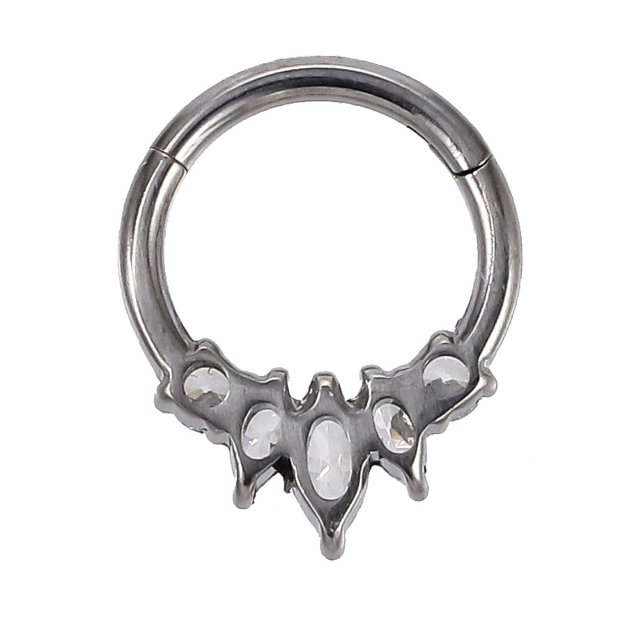 AAB Co G23 titanium hinged BCR with CZ crystal design in silver finish
