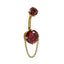 ADJBL2S08 G-23 TITANIUM INTERNAL THREAD BELLY WITH CZ AND CHAIN