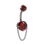 ADJBL2S08 G-23 TITANIUM INTERNAL THREAD BELLY WITH CZ AND CHAIN