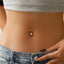 ADJBL2S09 G-23 TITANIUM INTERNAL THREAD BELLY WITH PEAR SHAPE CZ