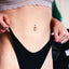 ADJBL2S09 G-23 TITANIUM INTERNAL THREAD BELLY WITH PEAR SHAPE CZ