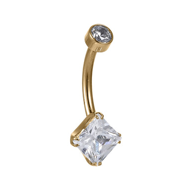 ADJBL2S10 G-23 TITANIUM INTERNAL THREAD BELLY WITH SQUARE CZ