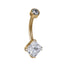 ADJBL2S10 G-23 TITANIUM INTERNAL THREAD BELLY WITH SQUARE CZ