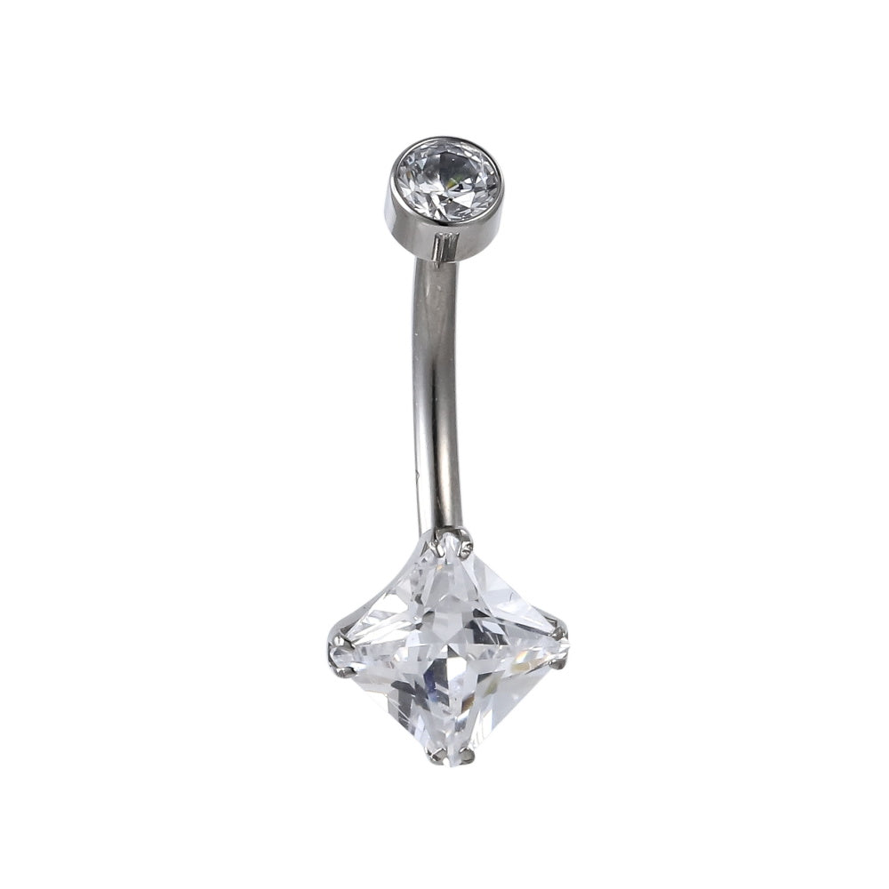 ADJBL2S10 G-23 TITANIUM INTERNAL THREAD BELLY WITH SQUARE CZ