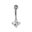 ADJBL2S10 G-23 TITANIUM INTERNAL THREAD BELLY WITH SQUARE CZ