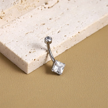 ADJBL2S10 G-23 TITANIUM INTERNAL THREAD BELLY WITH SQUARE CZ