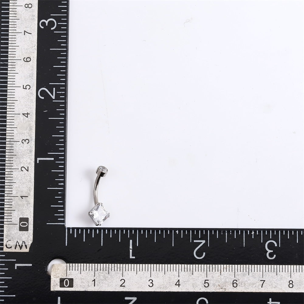 ADJBL2S10 G-23 TITANIUM INTERNAL THREAD BELLY WITH SQUARE CZ