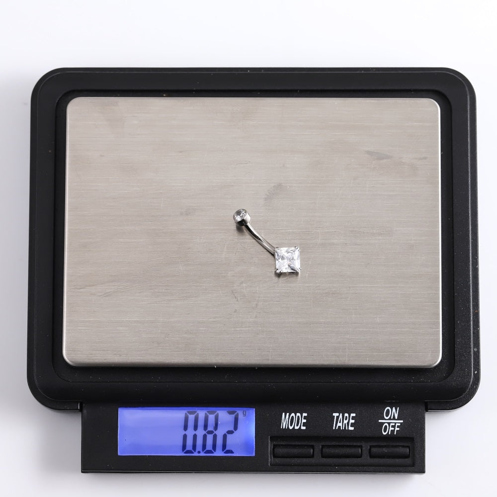 ADJBL2S10 G-23 TITANIUM INTERNAL THREAD BELLY WITH SQUARE CZ