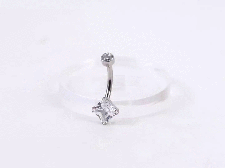 ADJBL2S10 G-23 TITANIUM INTERNAL THREAD BELLY WITH SQUARE CZ