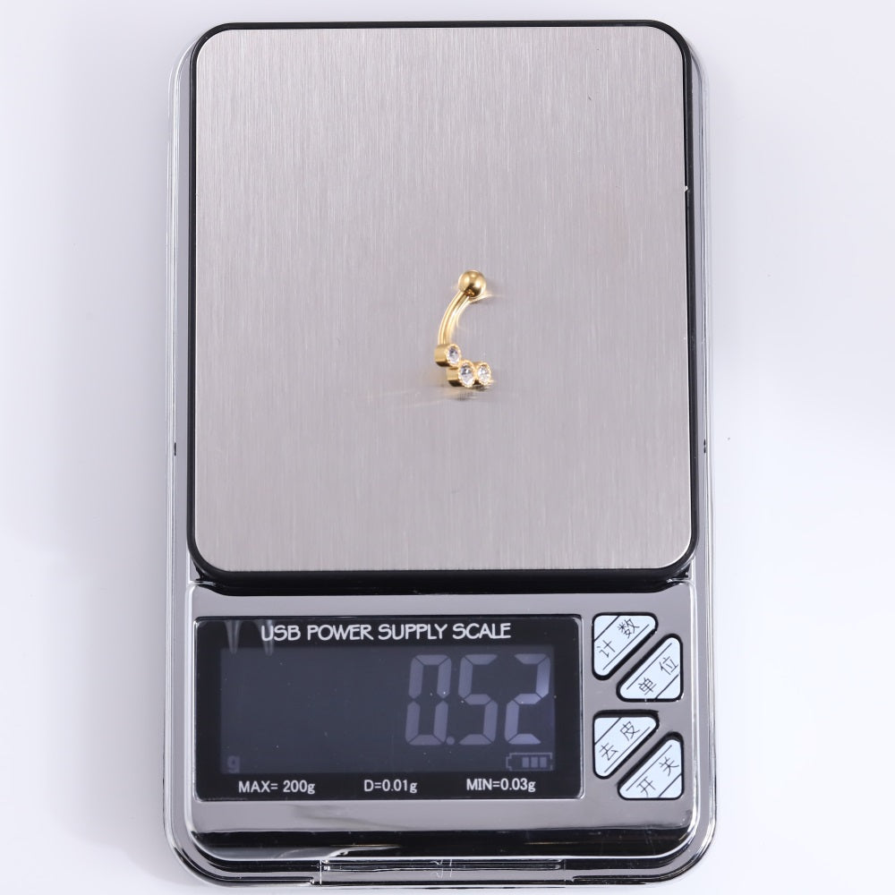 ADJBL2S11 G-23 TITANIUM EXTERNAL THREAD BELLY WITH FOIL STONE
