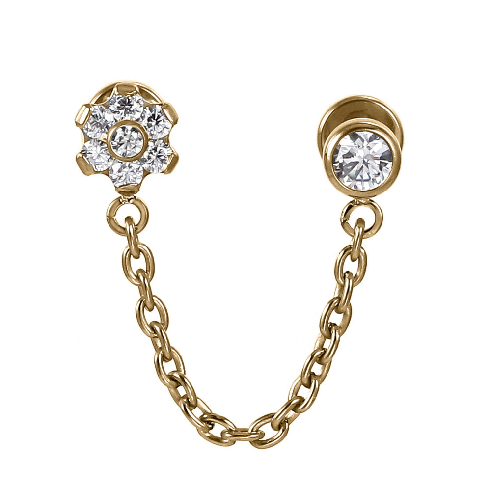 ADLBJ30 G-23 TITANIUM INTERNAL THREAD DOUBLE LABRET WITH CHAI AND CZ
