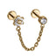 ADLBJ30 G-23 TITANIUM INTERNAL THREAD DOUBLE LABRET WITH CHAI AND CZ