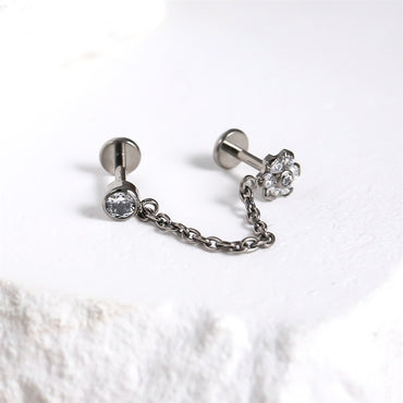 ADLBJ30 G-23 TITANIUM INTERNAL THREAD DOUBLE LABRET WITH CHAI AND CZ