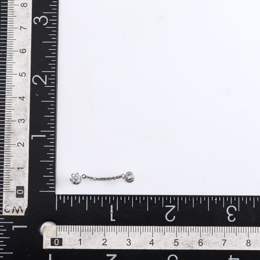 ADLBJ30 G-23 TITANIUM INTERNAL THREAD DOUBLE LABRET WITH CHAI AND CZ