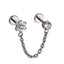 ADLBJ30 G-23 TITANIUM INTERNAL THREAD DOUBLE LABRET WITH CHAI AND CZ