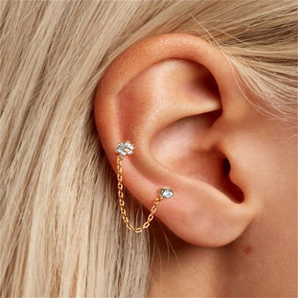 ADLBJ30 G-23 TITANIUM INTERNAL THREAD DOUBLE LABRET WITH CHAI AND CZ