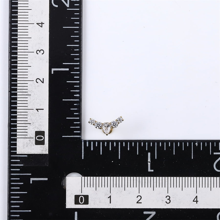 ADLBJ31 G-23 TITANIUM INTERNAL THREAD LABRET WITH CZ