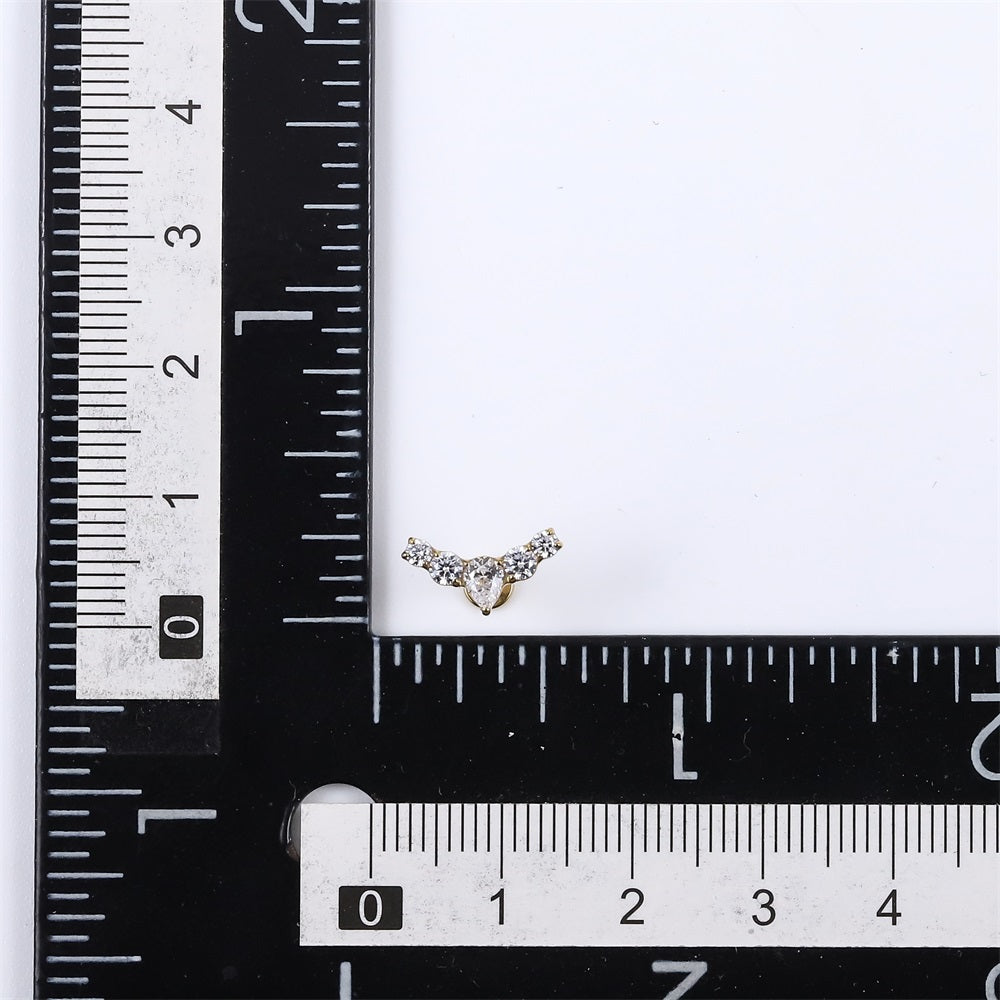 ADLBJ31 G-23 TITANIUM INTERNAL THREAD LABRET WITH CZ