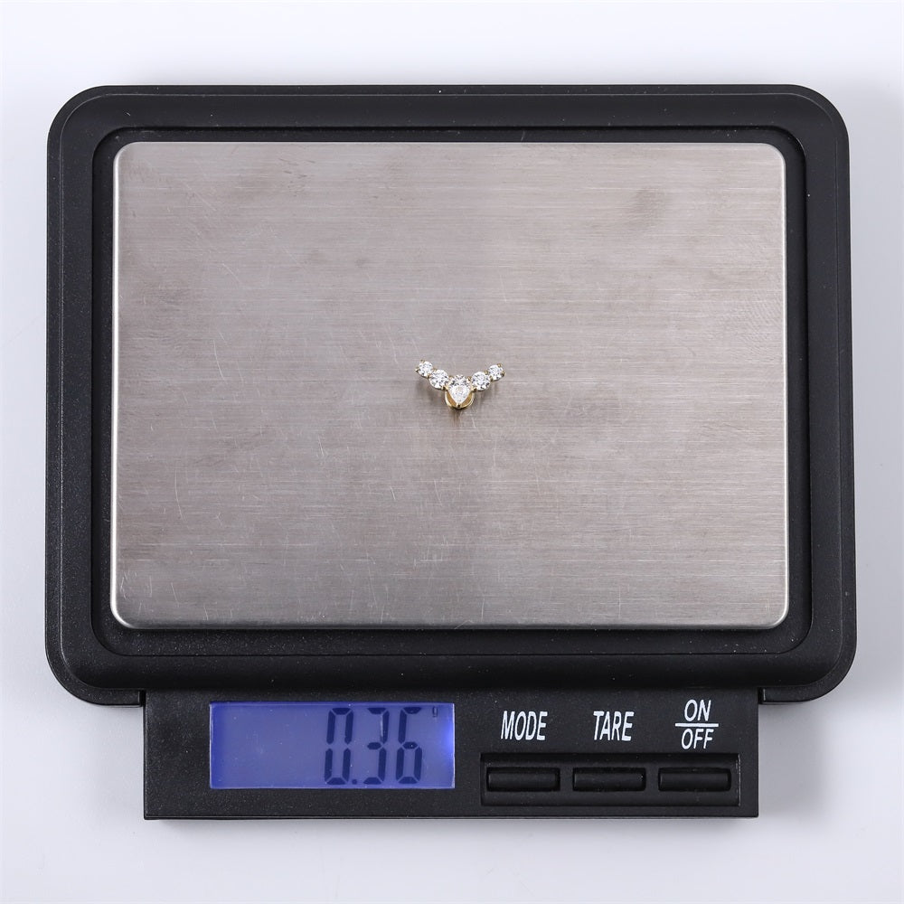 ADLBJ31 G-23 TITANIUM INTERNAL THREAD LABRET WITH CZ