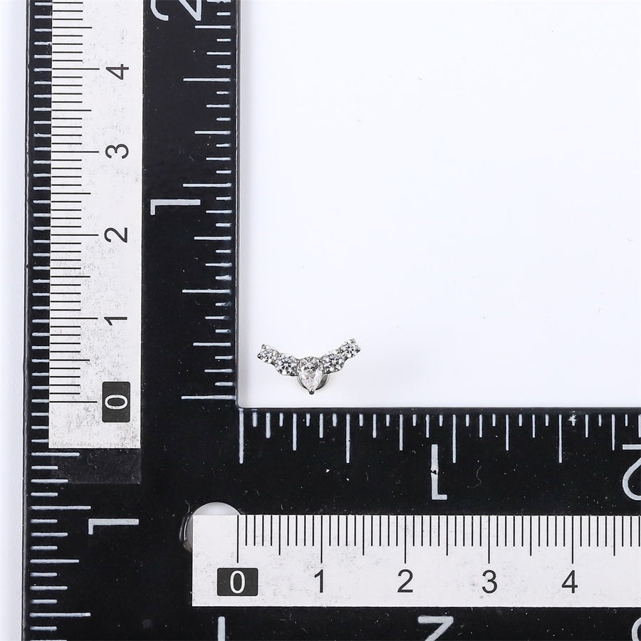 ADLBJ31 G-23 TITANIUM INTERNAL THREAD LABRET WITH CZ