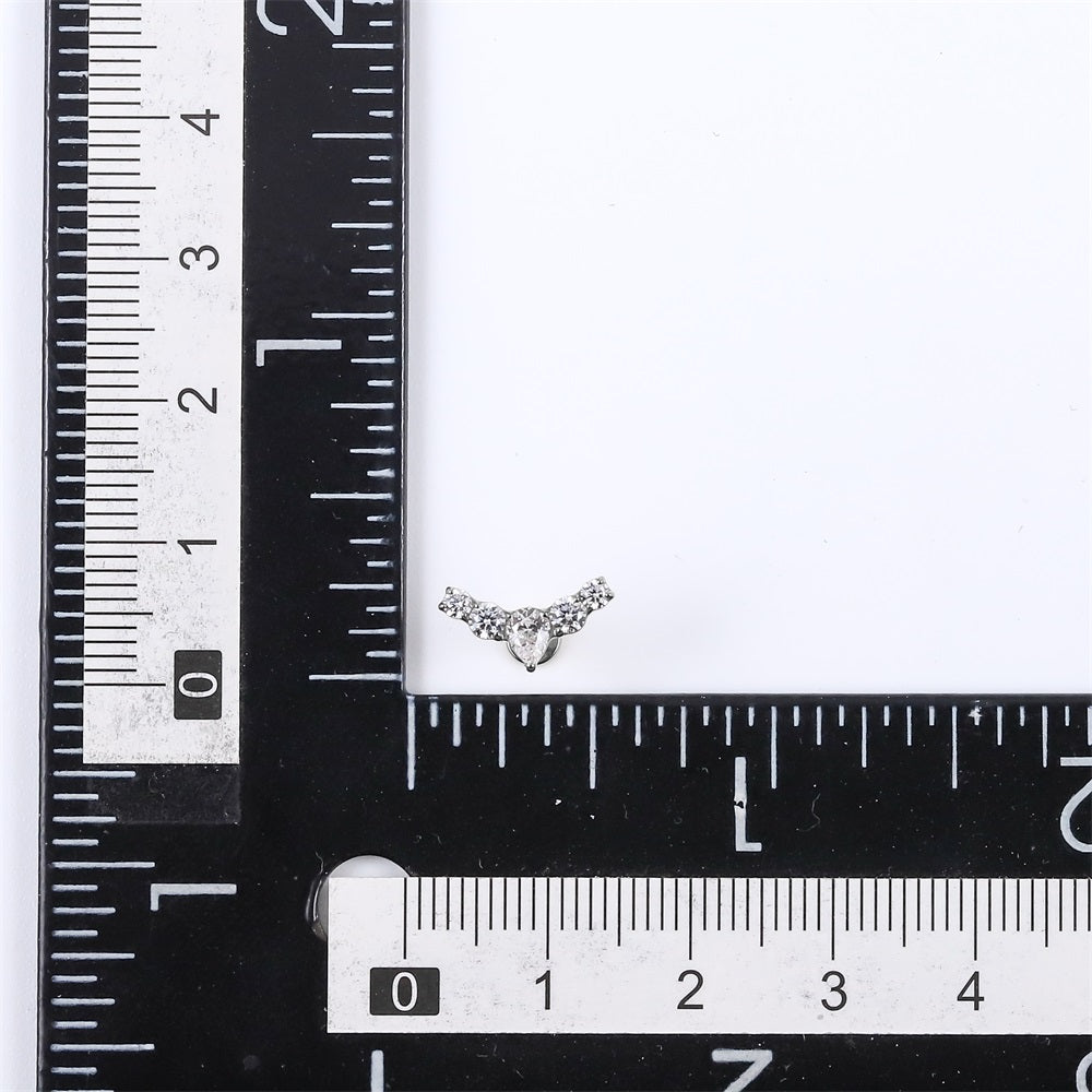 ADLBJ31 G-23 TITANIUM INTERNAL THREAD LABRET WITH CZ