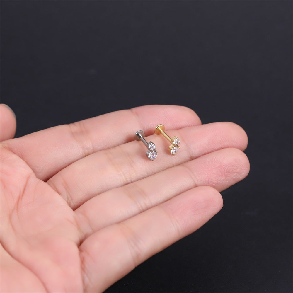 ADLBJ32 G-23 TITANIUM INTERNAL THREAD LABRET WITH CZ