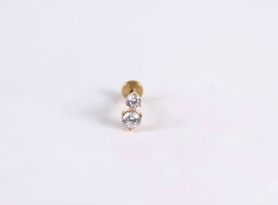 ADLBJ32 G-23 TITANIUM INTERNAL THREAD LABRET WITH CZ
