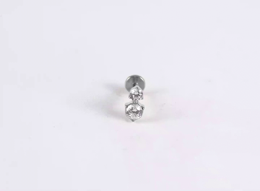 ADLBJ32 G-23 TITANIUM INTERNAL THREAD LABRET WITH CZ