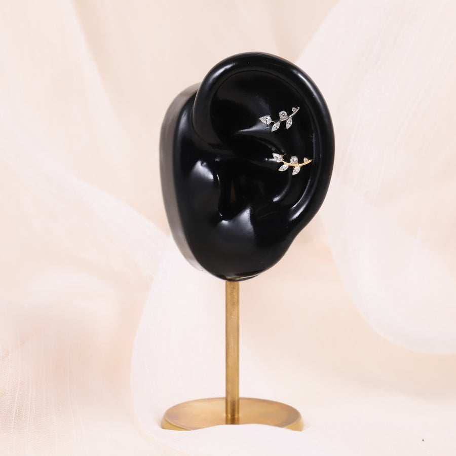 ADLBJ33 G-23 TITANIUM INTERNAL THREAD LABRET WITH LEAF DESIGN
