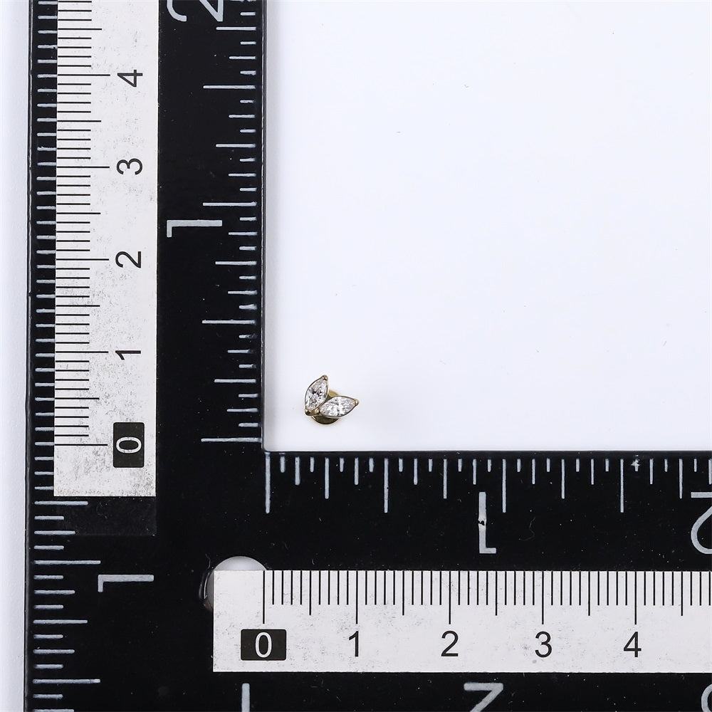 ADLBJ35 G-23 TITANIUM INTERNAL THREAD LABRET WITH CZ