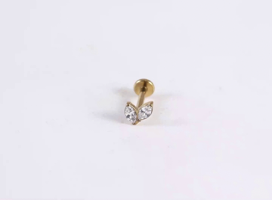 ADLBJ35 G-23 TITANIUM INTERNAL THREAD LABRET WITH CZ