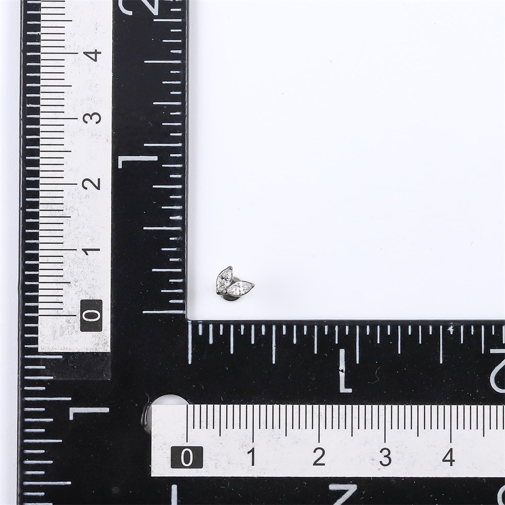ADLBJ35 G-23 TITANIUM INTERNAL THREAD LABRET WITH CZ