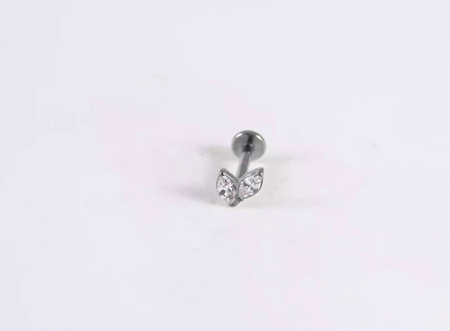 ADLBJ35 G-23 TITANIUM INTERNAL THREAD LABRET WITH CZ