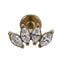 AAB Co G23 titanium internal thread labret with triple marquise CZ design in 14K gold finish
