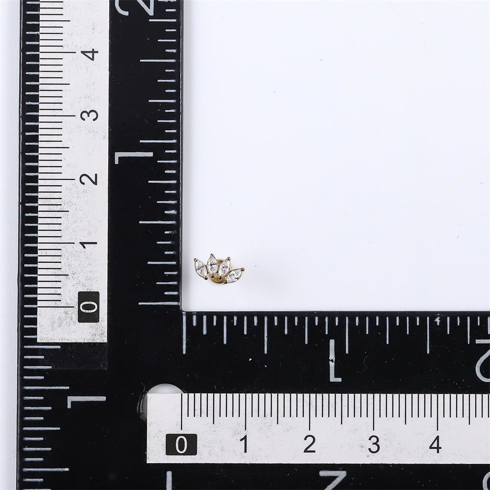 ADLBJ36 G-23 TITANIUM INTERNAL THREAD LABRET WITH CZ