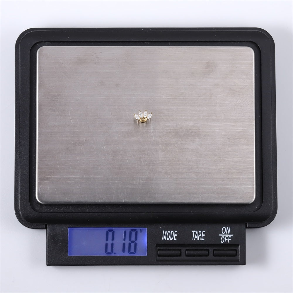 ADLBJ36 G-23 TITANIUM INTERNAL THREAD LABRET WITH CZ