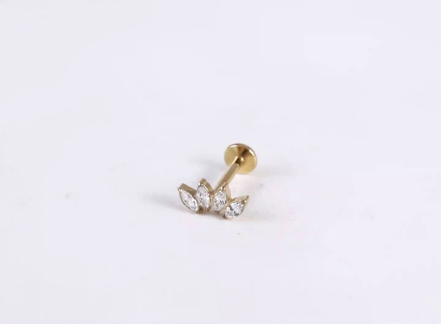 ADLBJ36 G-23 TITANIUM INTERNAL THREAD LABRET WITH CZ
